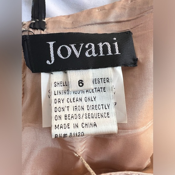 JOVANI Black and Tan Strapless Mermaid Gown | 6 - Picture 16 of 16